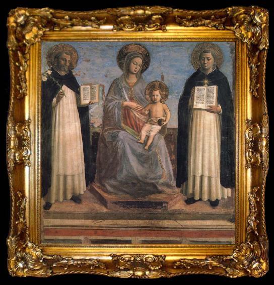 framed  Fra Beato Madonna and Child with St Dominic and St Thomas Aquinas, ta009-2